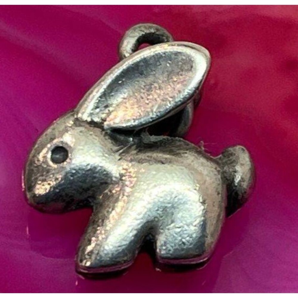 James Avery Retired 925 Sterling Silver Puffed Bunny Drop Dangle Charm 3/4" 4.3g